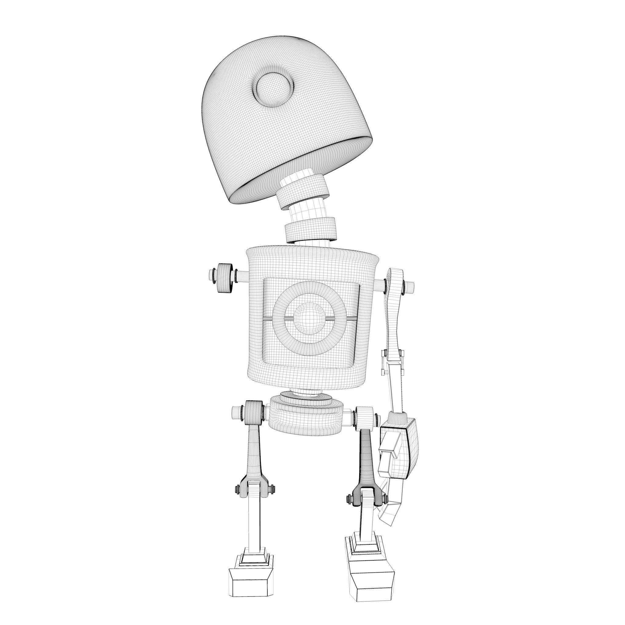 Tin Metal Robot Low-poly 3D model_27