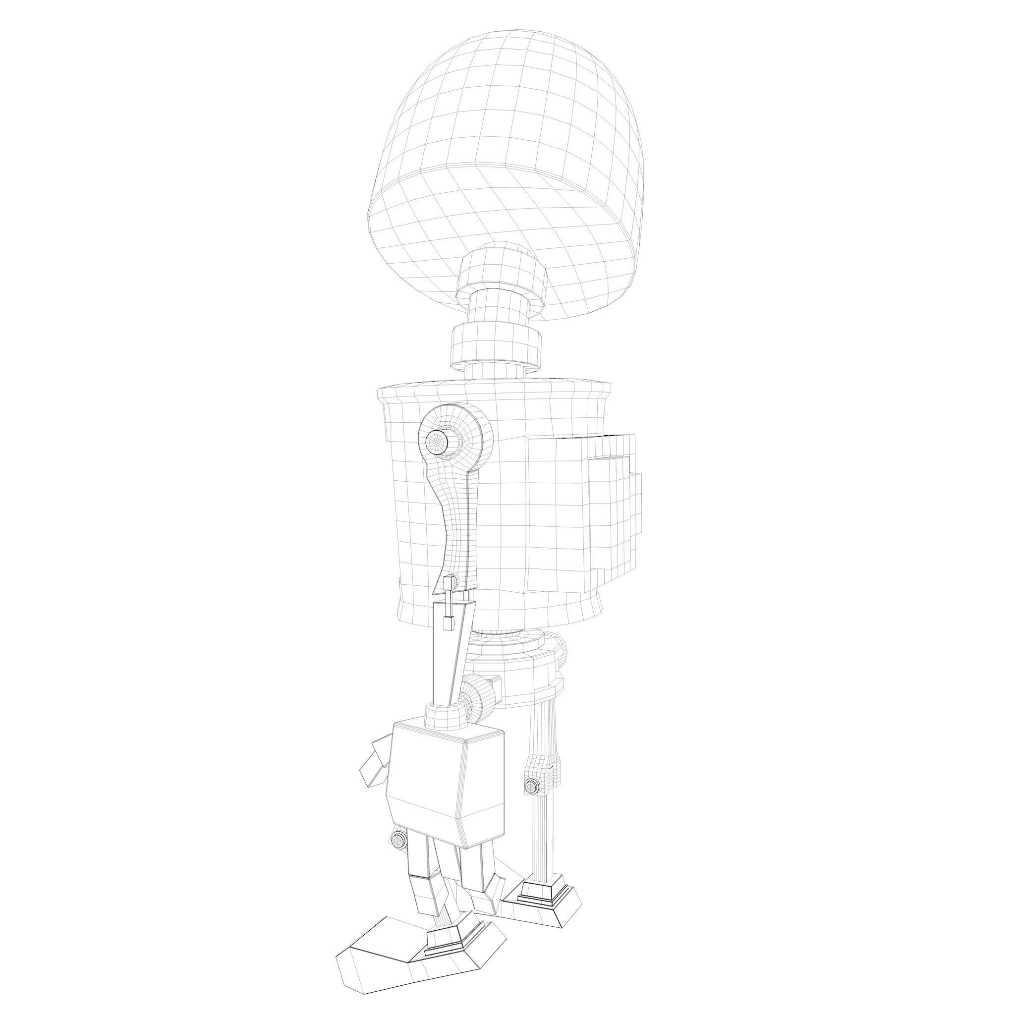 Tin Metal Robot Low-poly 3D model_29