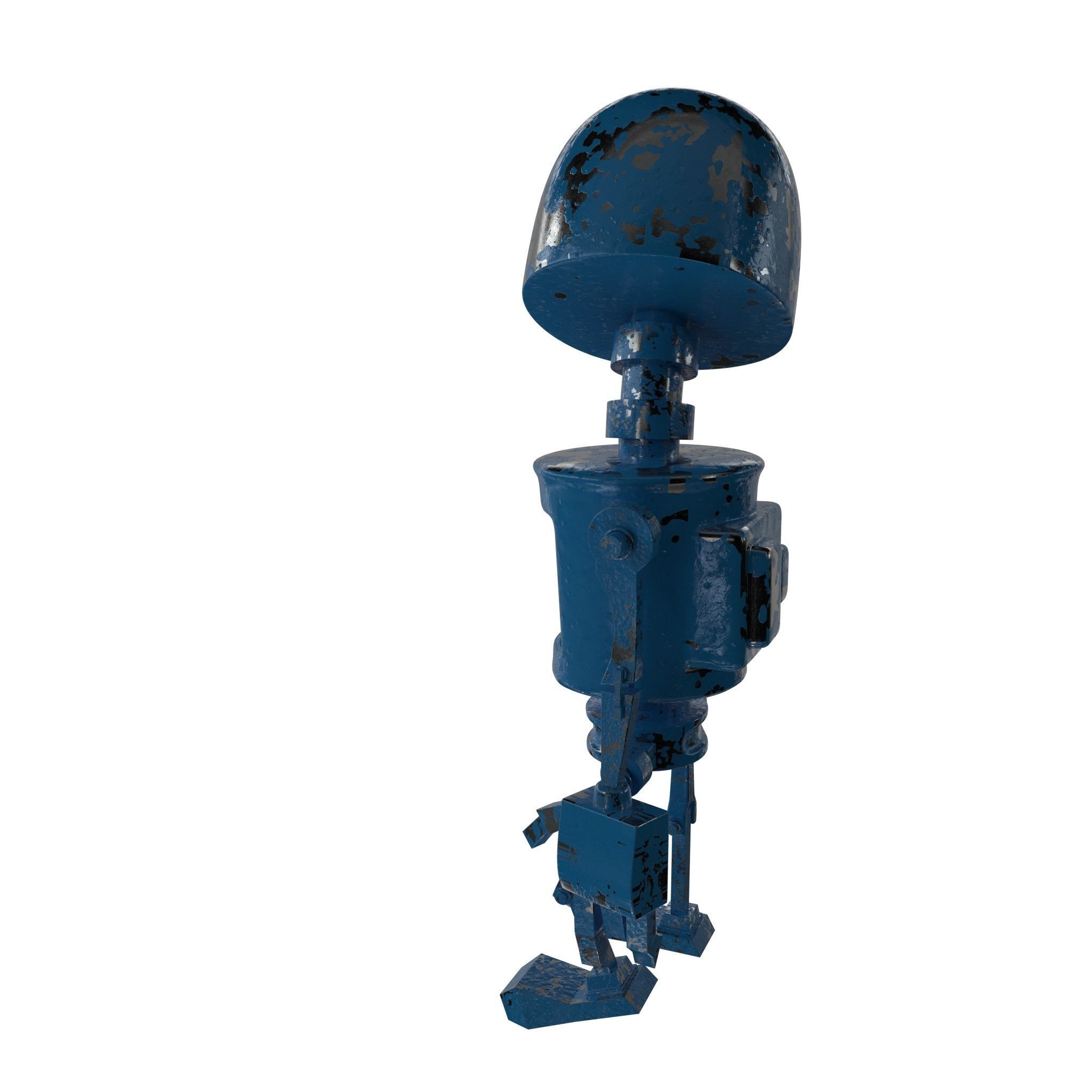 Tin Metal Robot Low-poly 3D model_17