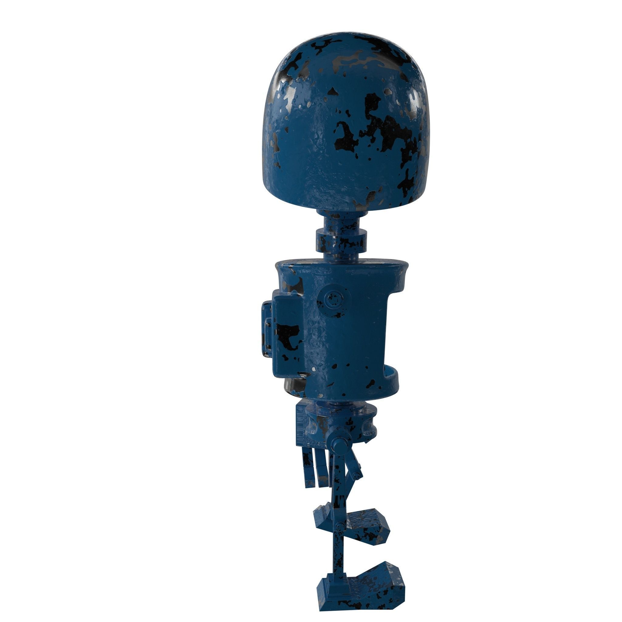 Tin Metal Robot Low-poly 3D model_10