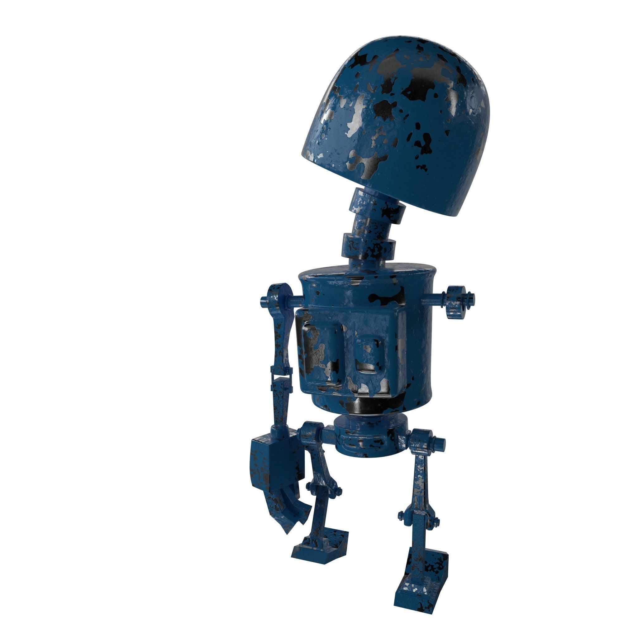 Tin Metal Robot Low-poly 3D model_13