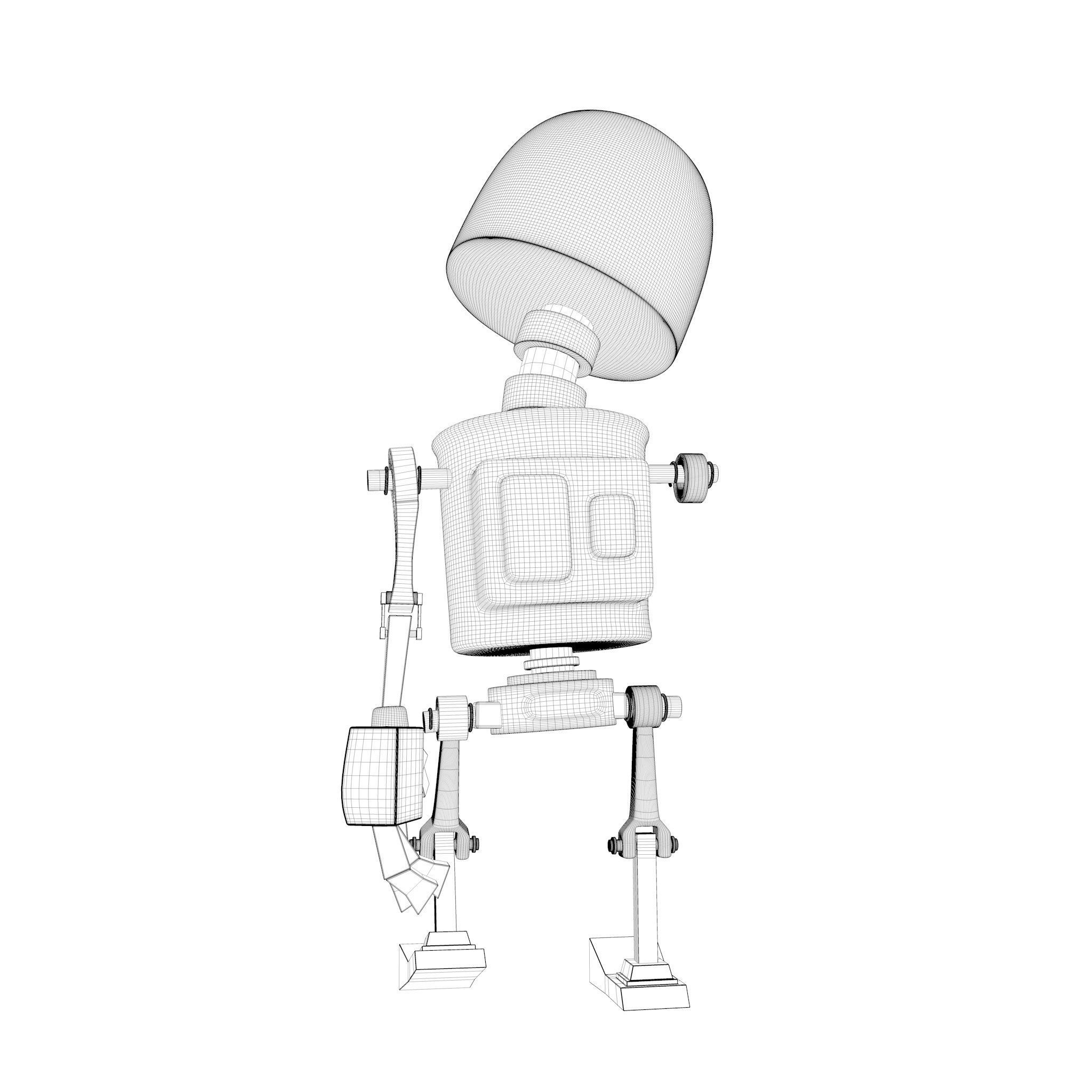 Wood Robot Low-poly 3D model_18