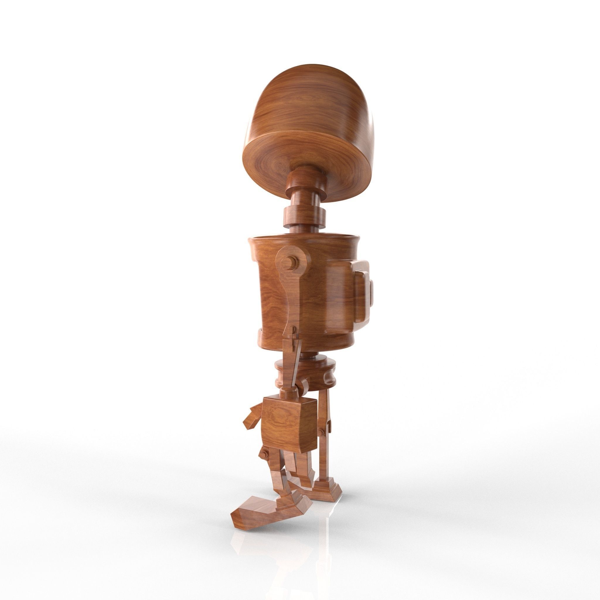 Wood Robot Low-poly 3D model_22