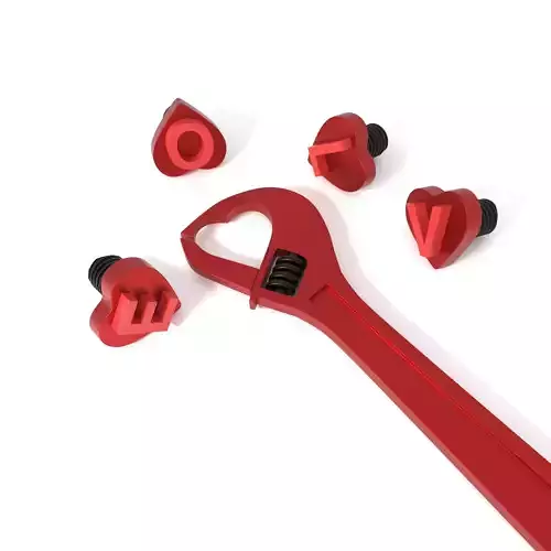 WRENCH OF LOVE Low-poly 3D model