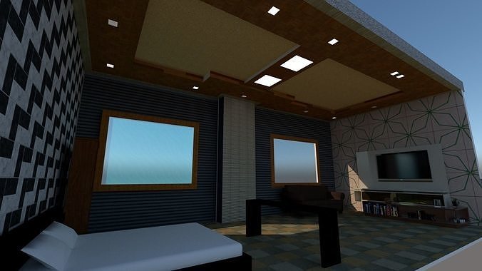 Bed Room Low-poly 3D print model