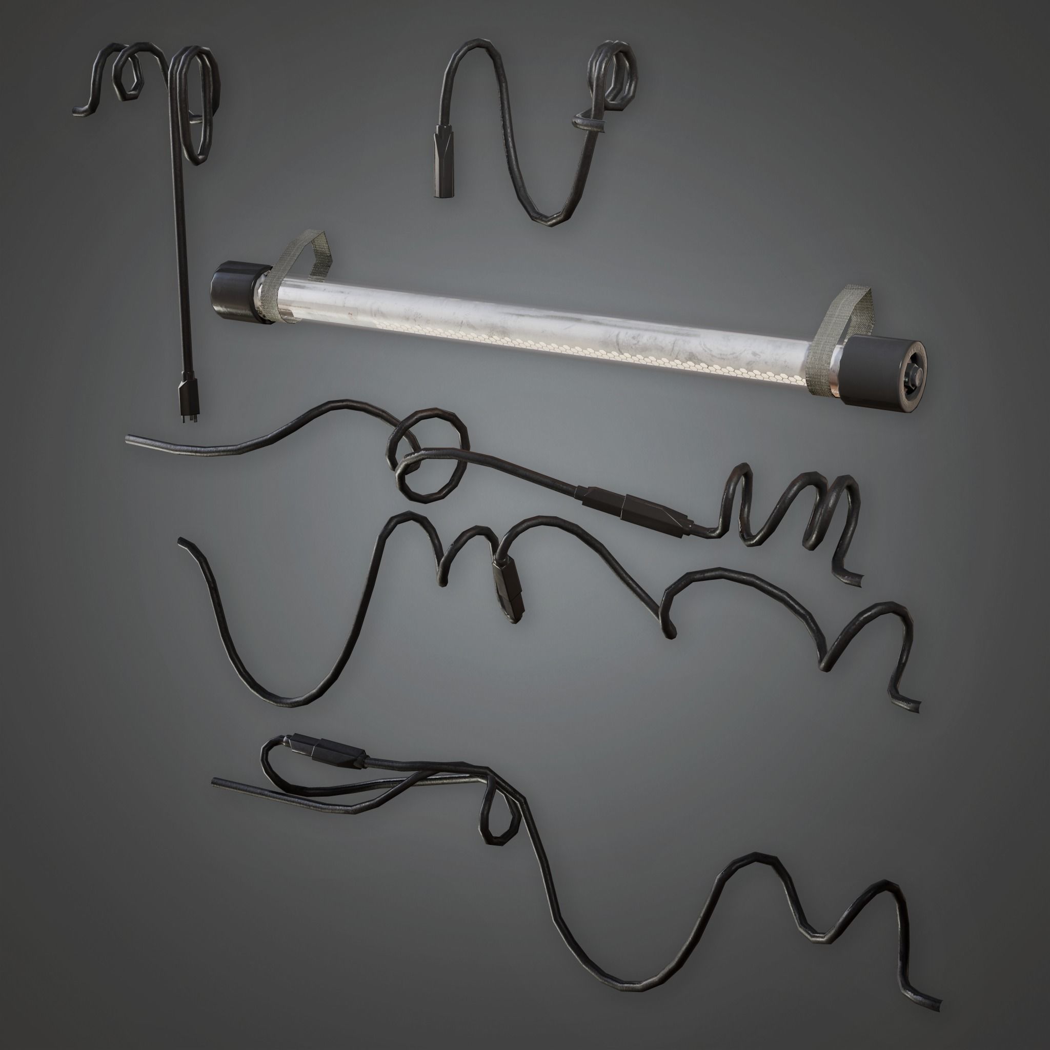 3D asset GEN Military Tent Lighting PBR Game Ready