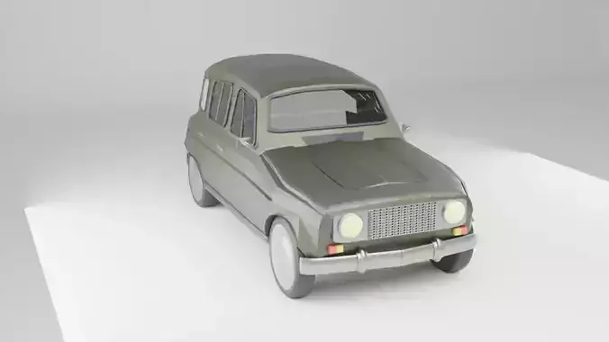 Renault R4 Car Lowpoly Free low-poly 3D model