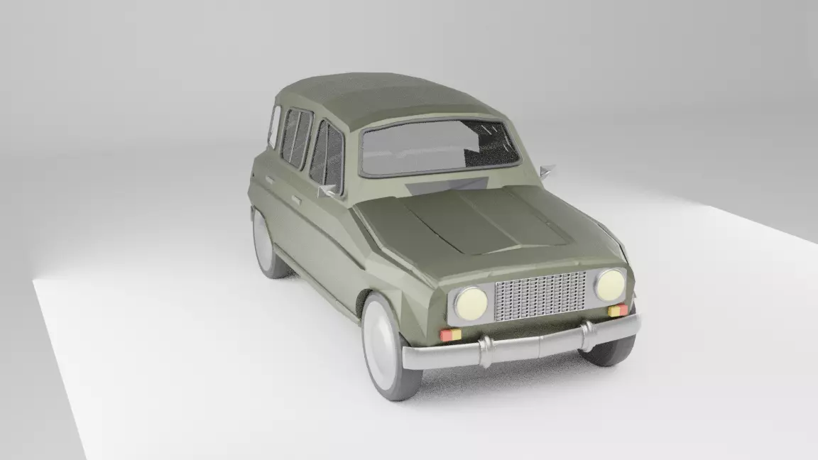 Renault R4 Car Lowpoly Free low-poly 3D model