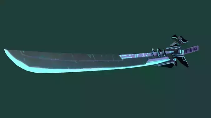 Futuristic SciFi Samurai Sword 1 Low-poly 3D model