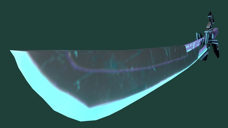 Futuristic SciFi Samurai Sword 1 Low-poly 3D model_3