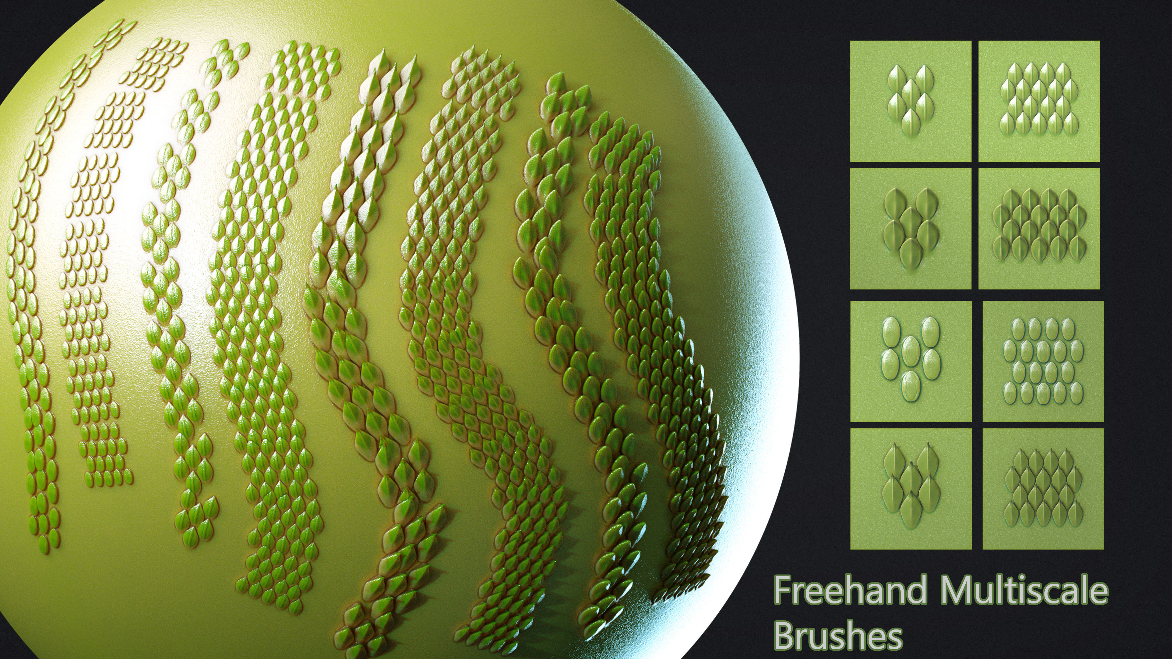 Zbrush - Snakeskin - 21 VDM Brushes 3D model_3