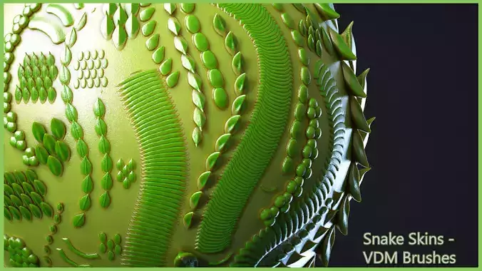 Zbrush - Snakeskin - 21 VDM Brushes 3D model