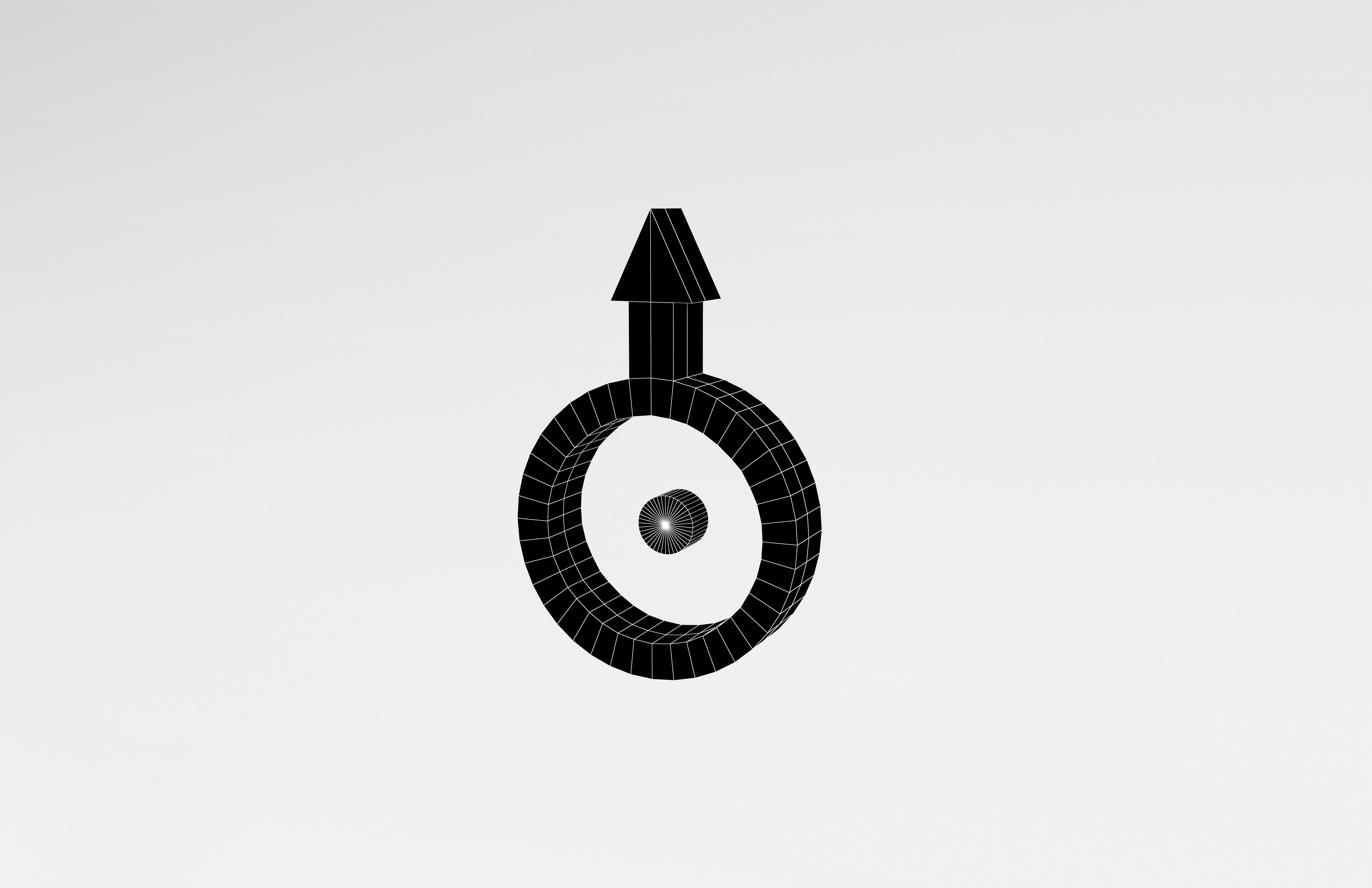 Uranus Symbol v1 004 Low-poly 3D model_6