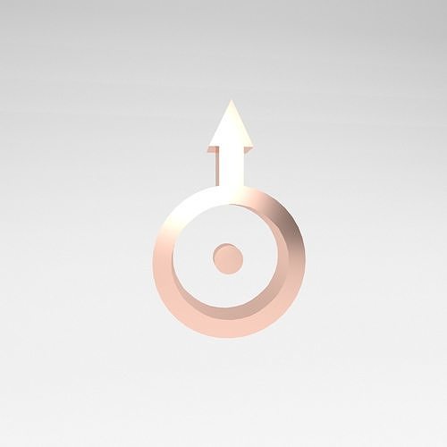 Uranus Symbol v1 005 Low-poly 3D model