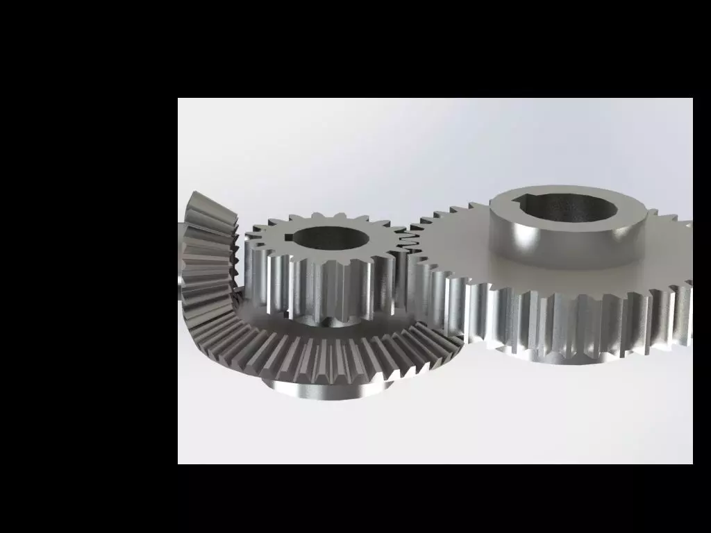 Bevel and Spur Gear Motion Free 3D model_0