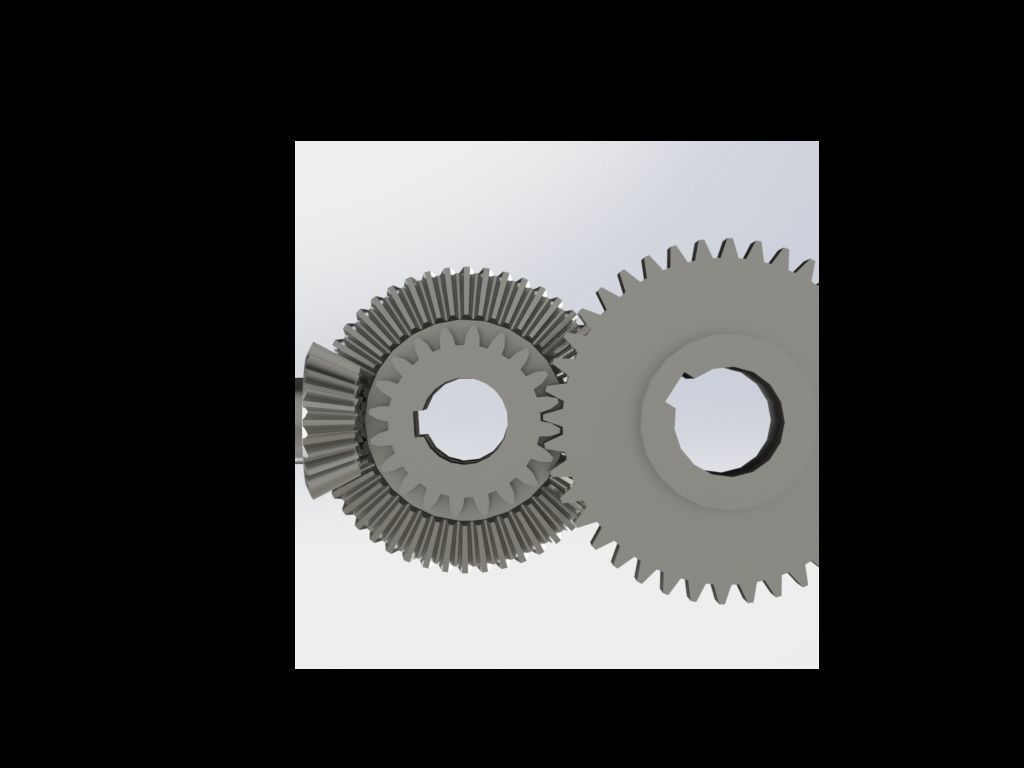 Bevel and Spur Gear Motion Free 3D model_1