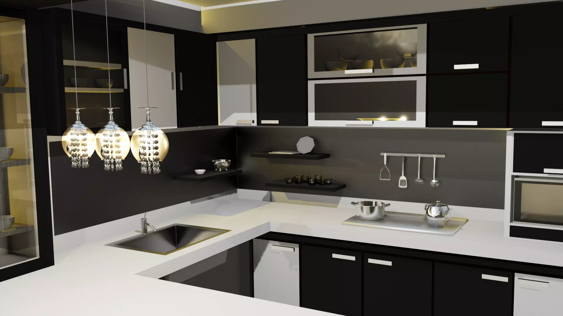 modern kitchen Free 3D model_0