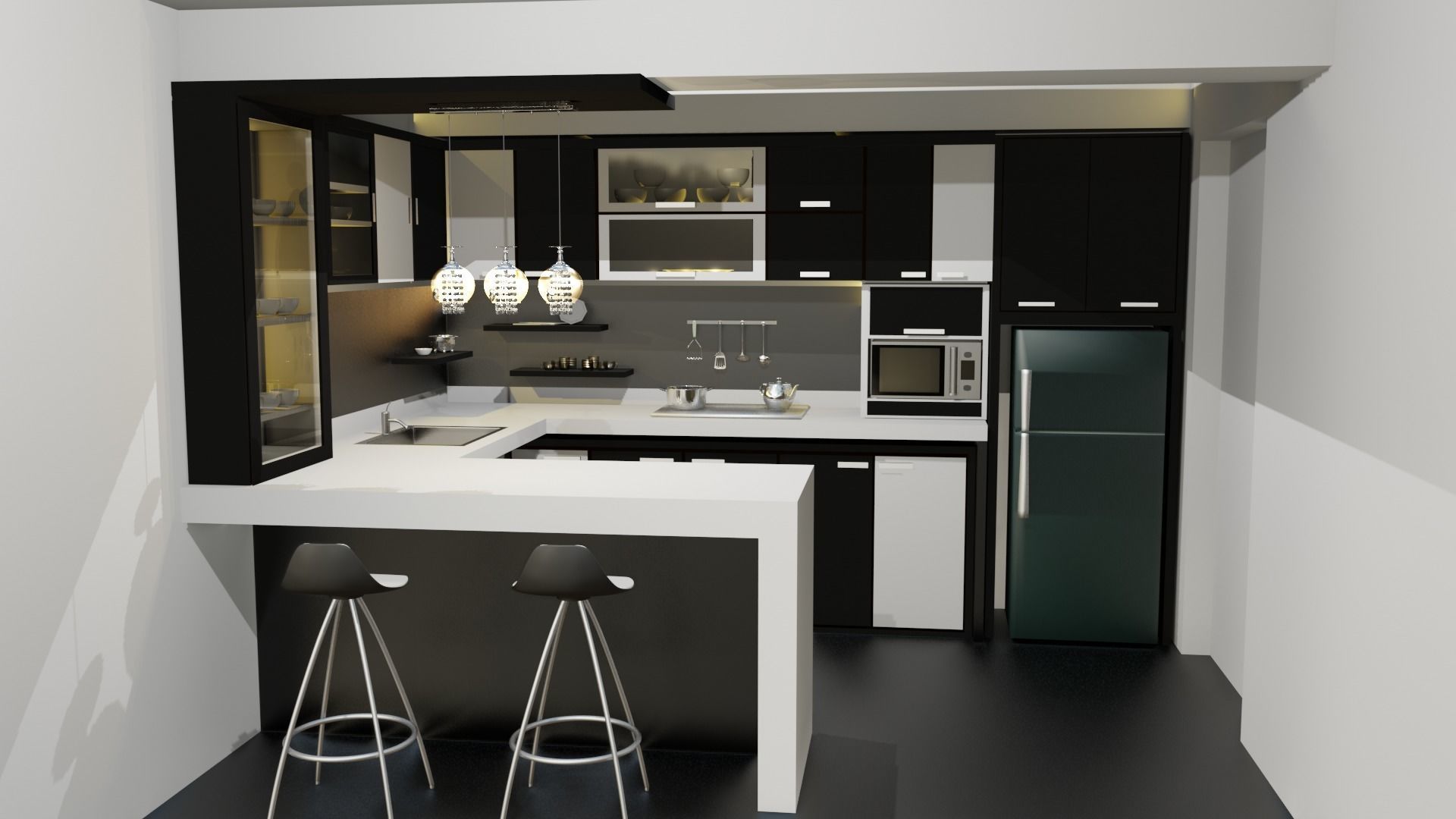 modern kitchen Free 3D model_1