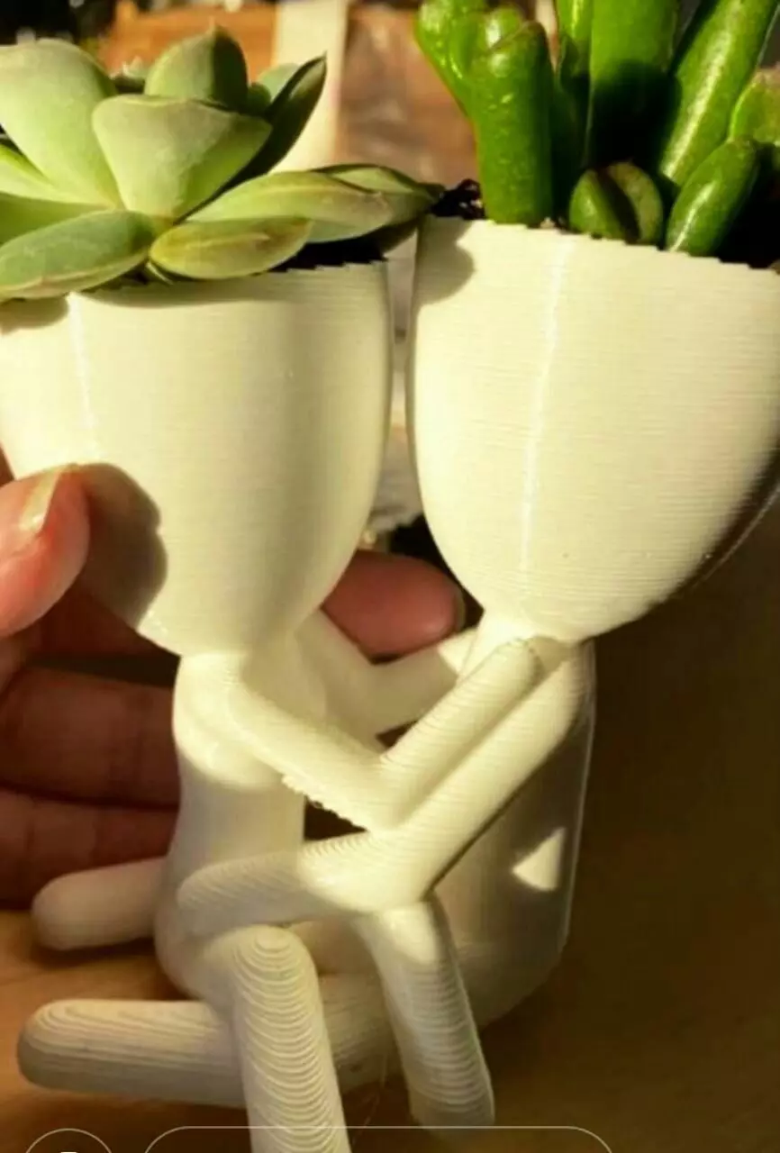 Pareja de enamorados - Planter couple in love - 3D printing Free 3D print model
