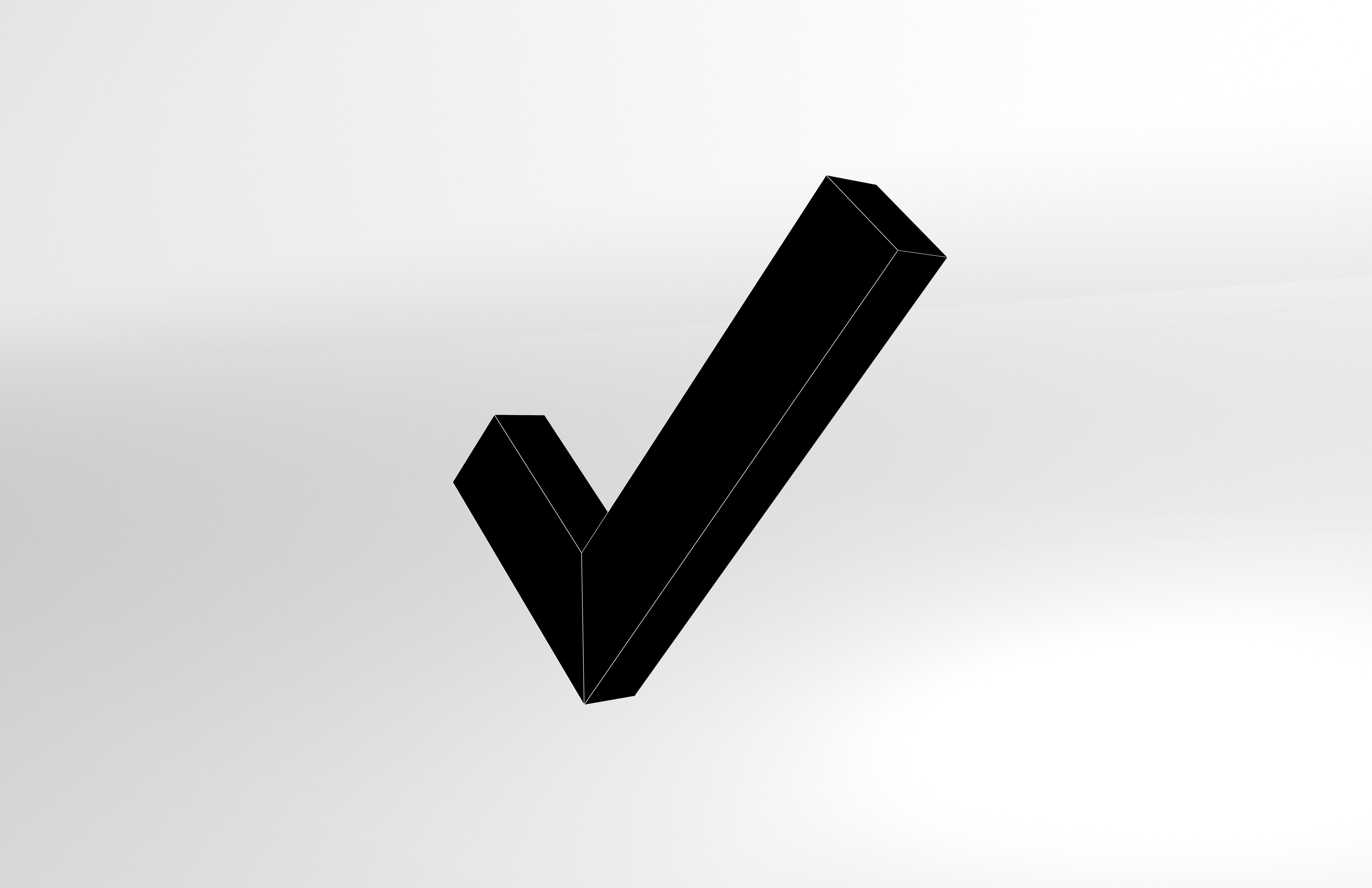 Tick Symbol v1 005 Low-poly 3D model_6