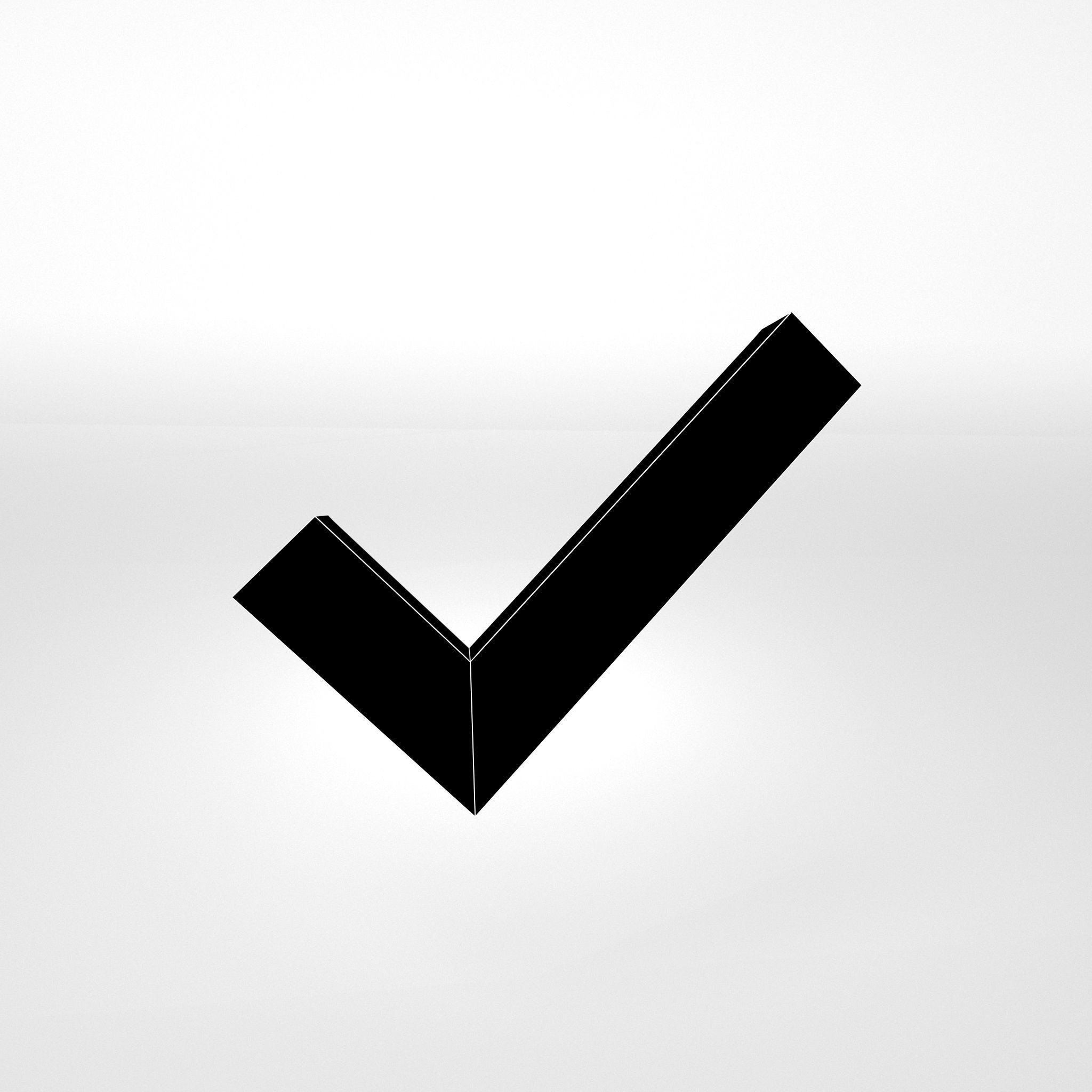 Tick Symbol v1 005 Low-poly 3D model_4