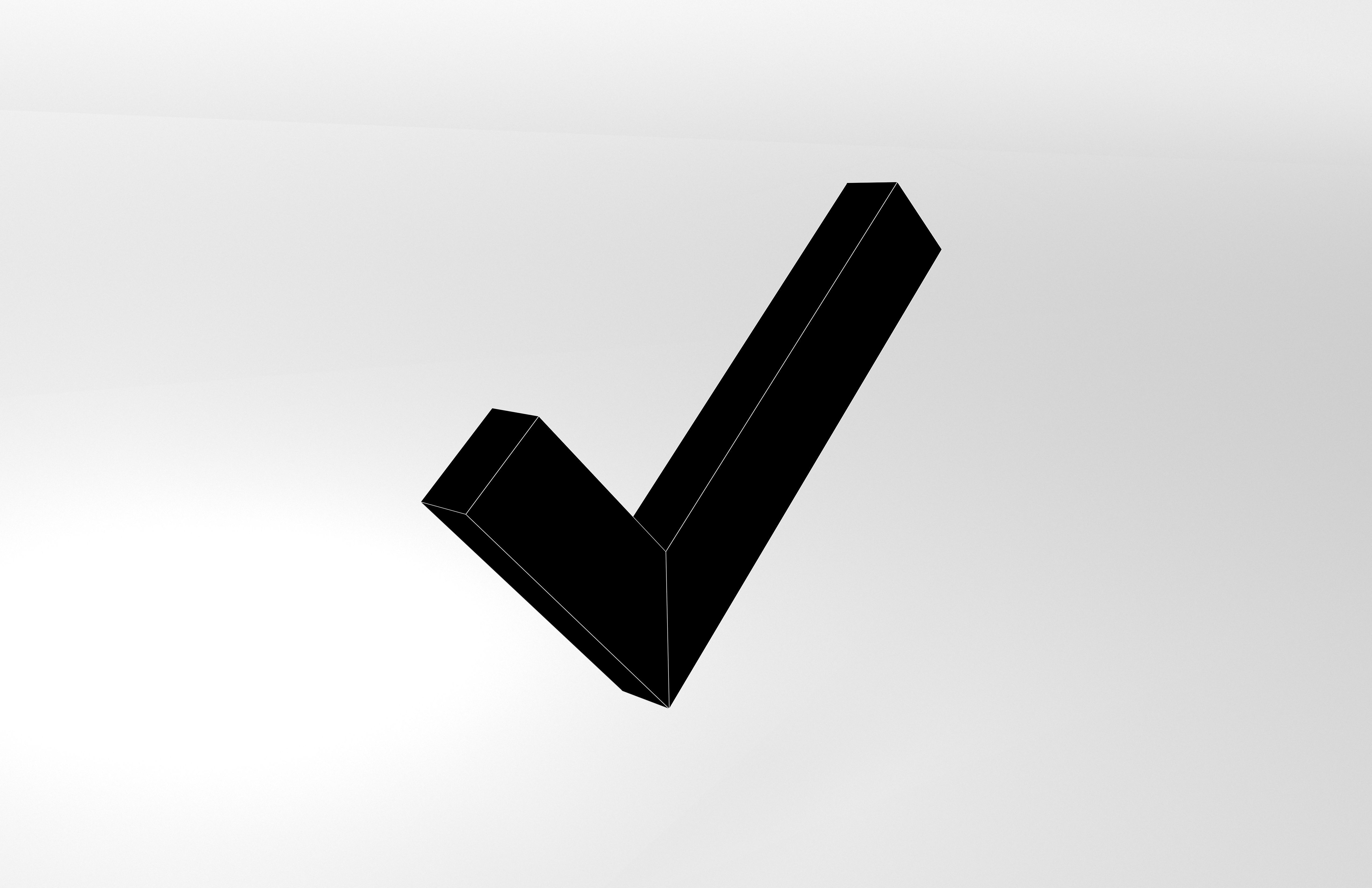 Tick Symbol v1 005 Low-poly 3D model_7