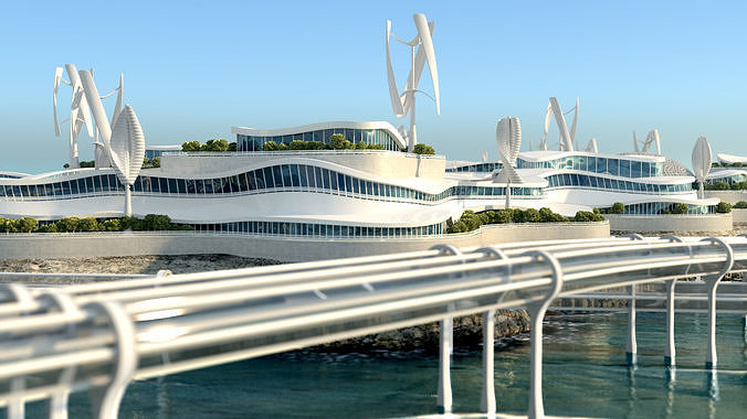 Future City architecture Eco energy 3D model 7