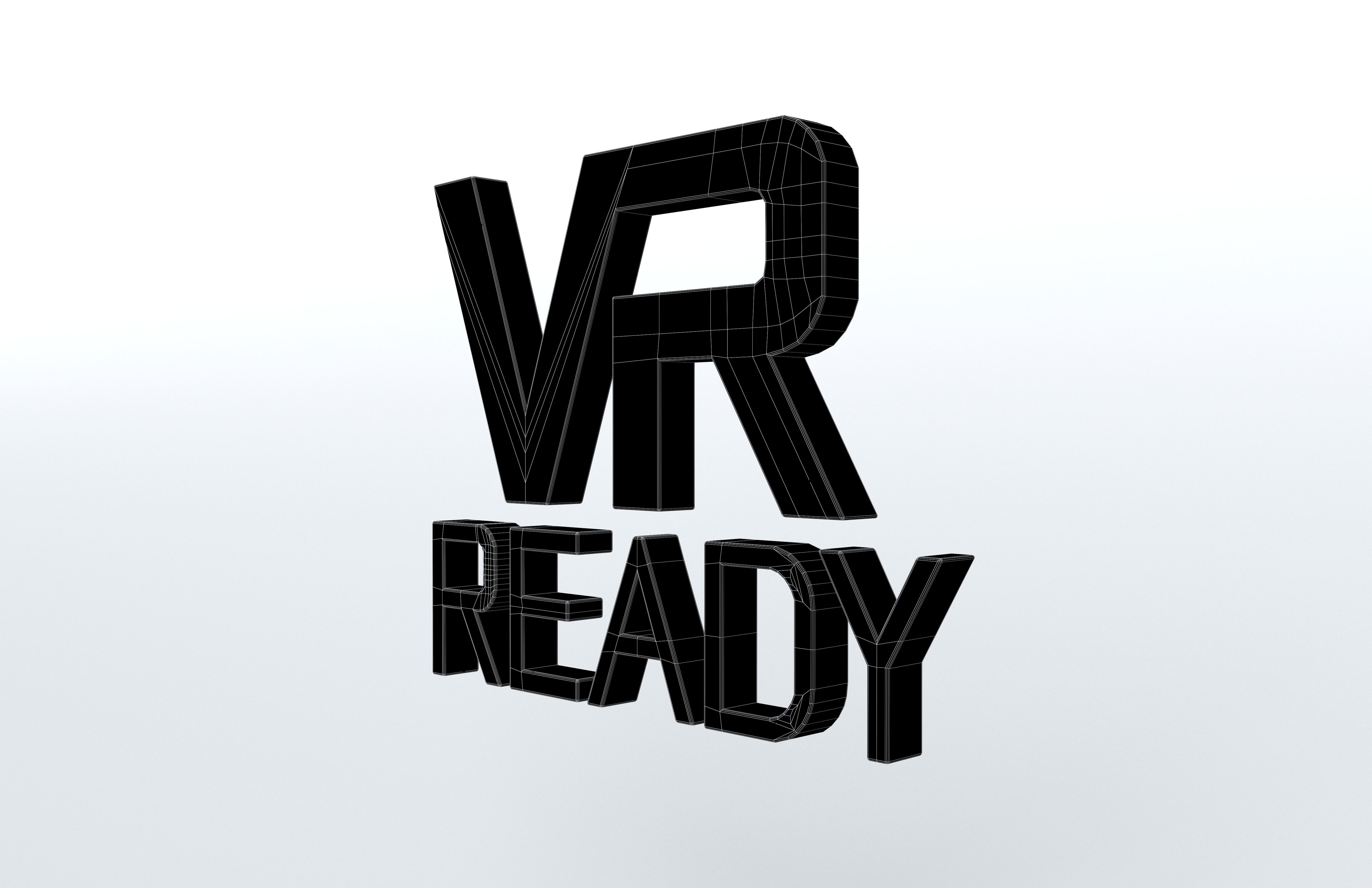 VR Ready Symbol v1 005 Low-poly 3D model_6