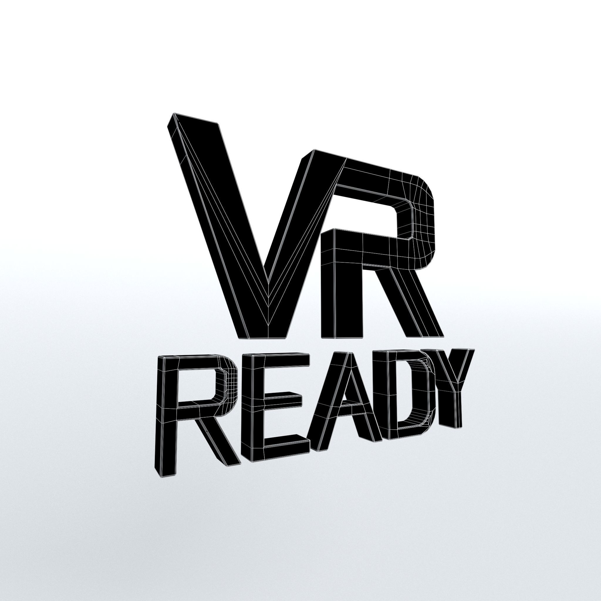 VR Ready Symbol v1 005 Low-poly 3D model_4