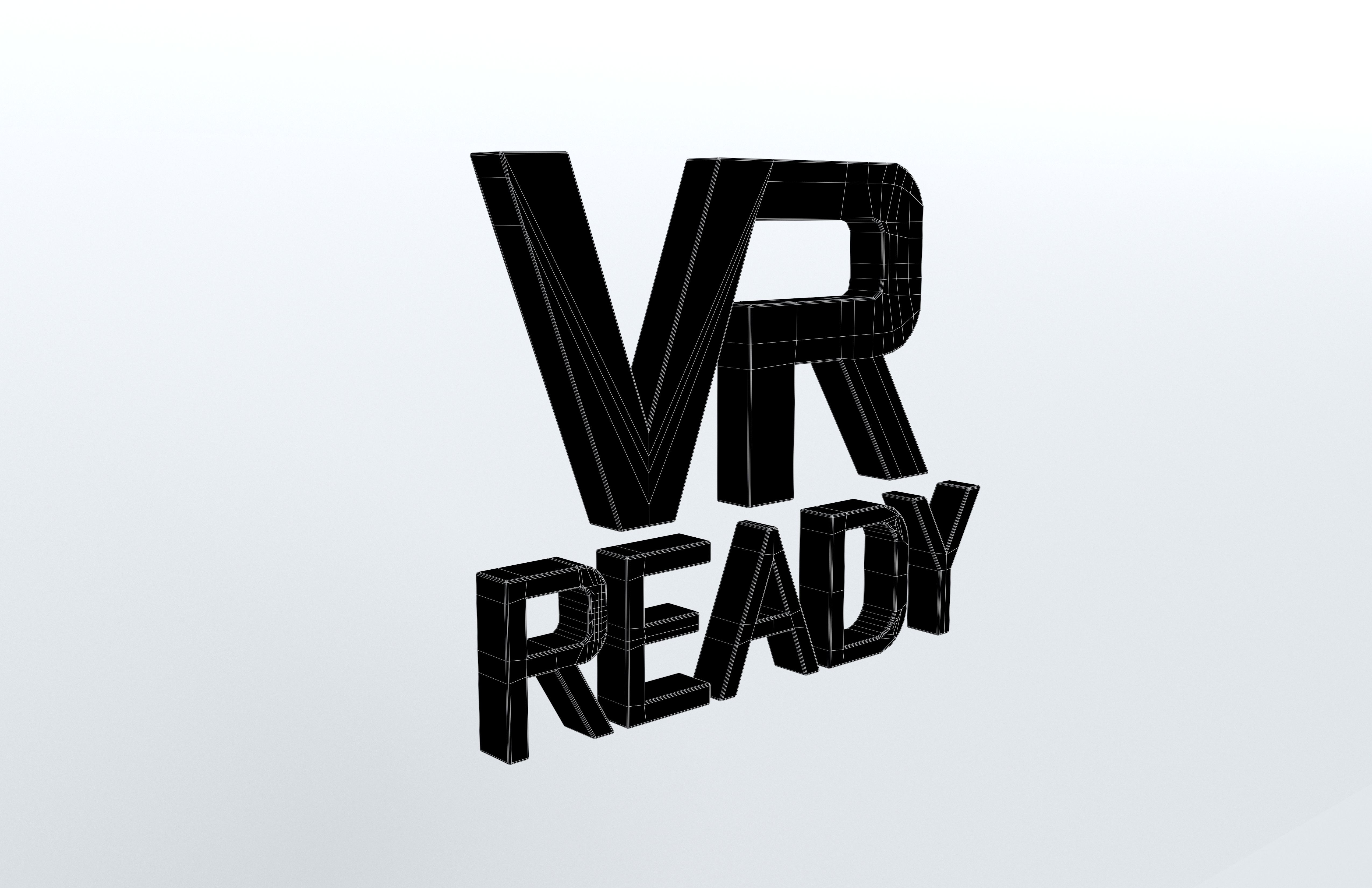 VR Ready Symbol v1 005 Low-poly 3D model_7