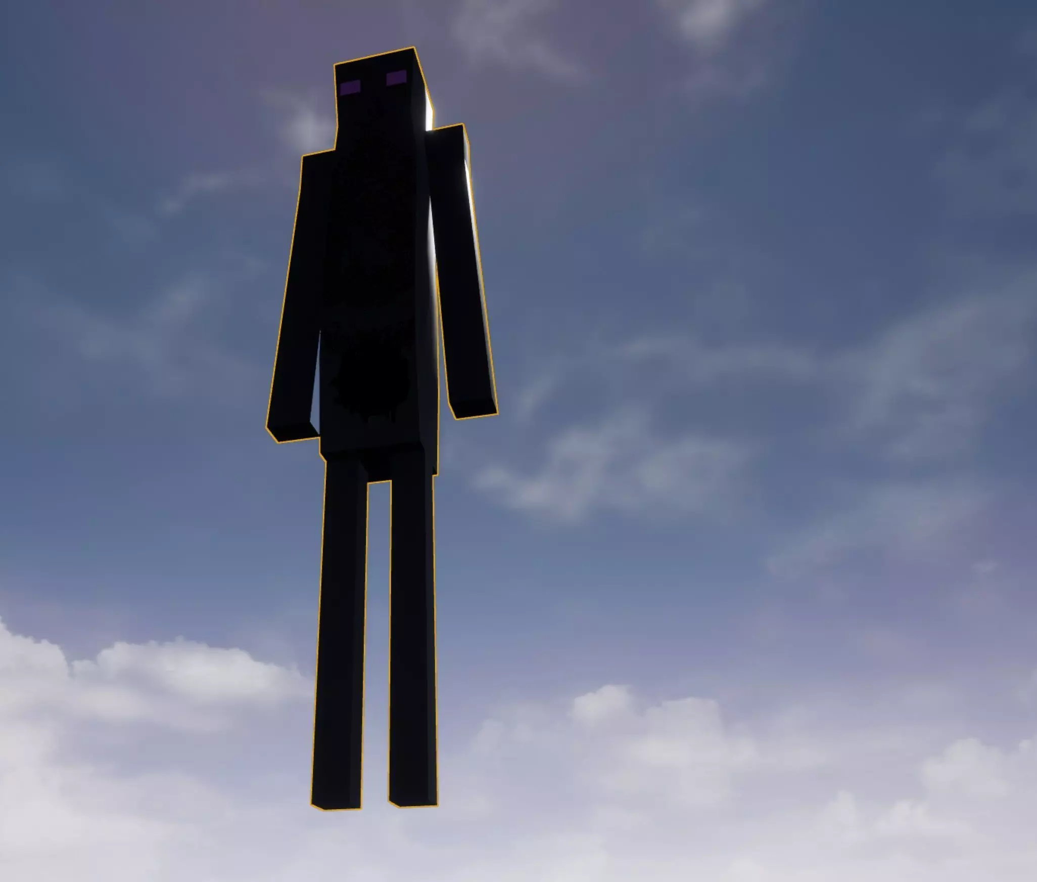 Enderman minecraft character flying in sky 3D model