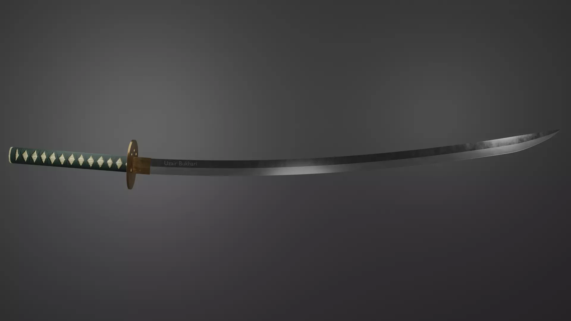 Katana Sword Low-poly 3D model_0