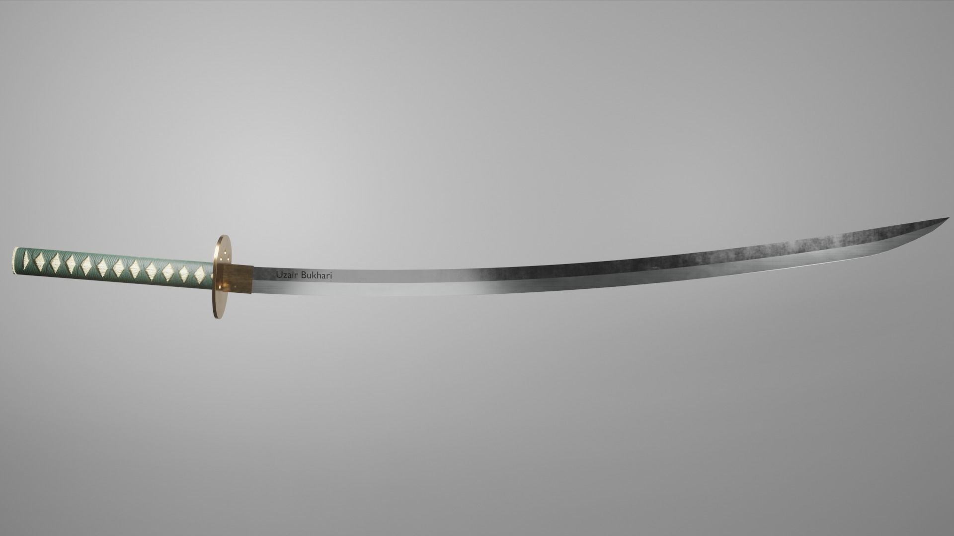 Katana Sword Low-poly 3D model_1