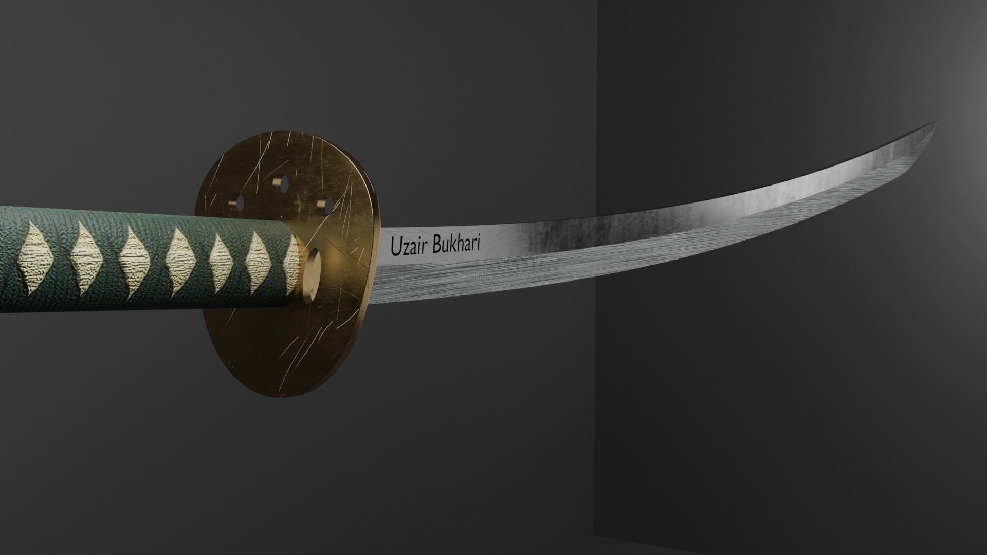 Katana Sword Low-poly 3D model_2