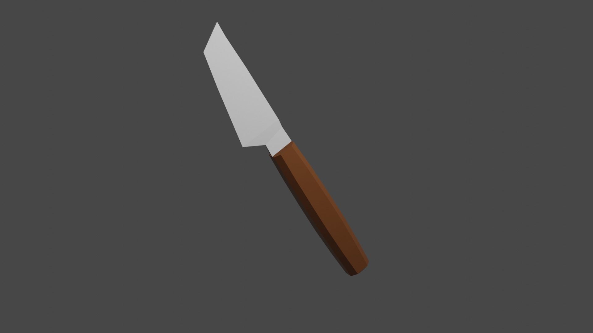 LowPoly Kitchen Knife Low-poly 3D model_2