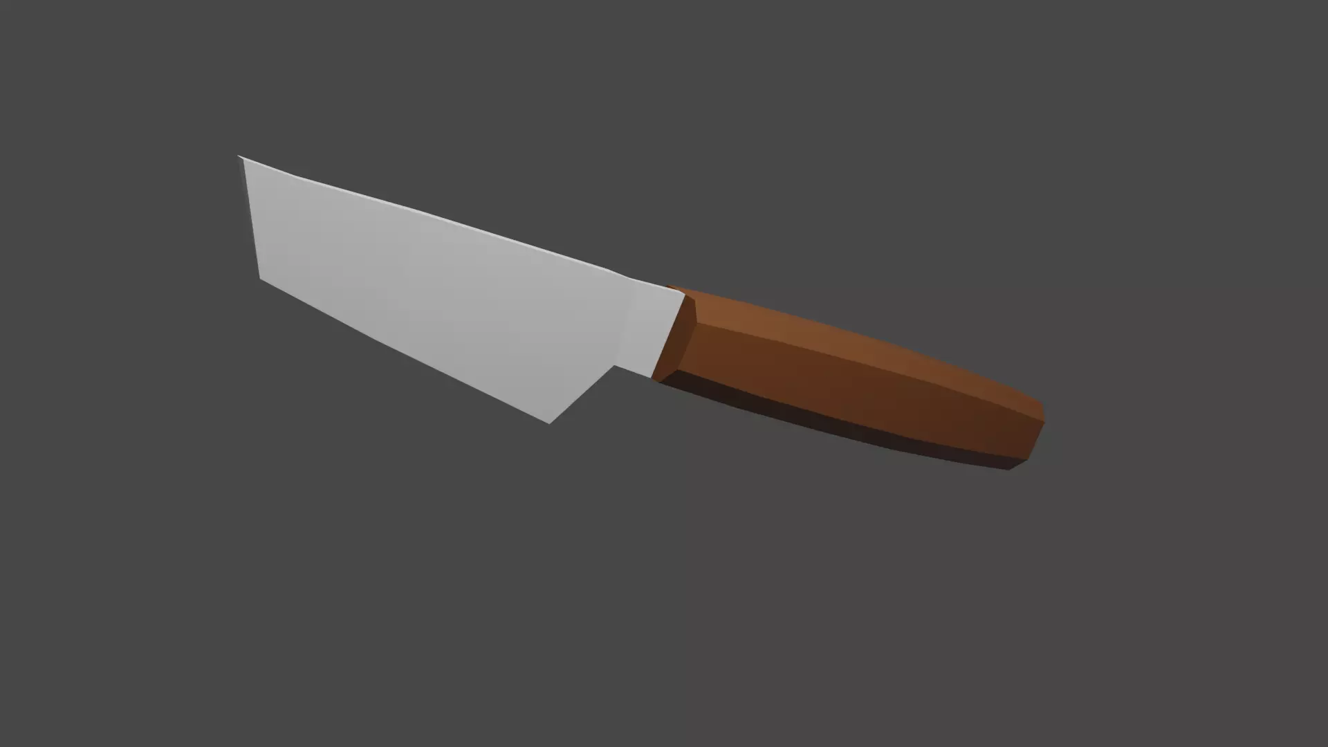 LowPoly Kitchen Knife Low-poly 3D model_0