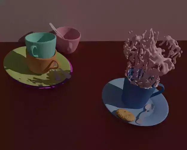 Tea And Cup 3d Model and Animation
