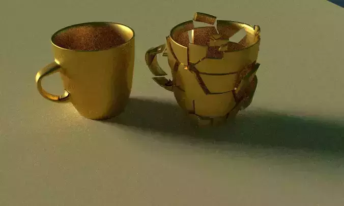 Damageable Cracked Coffee Mug 