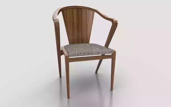Wooden Arm Chair 3D model