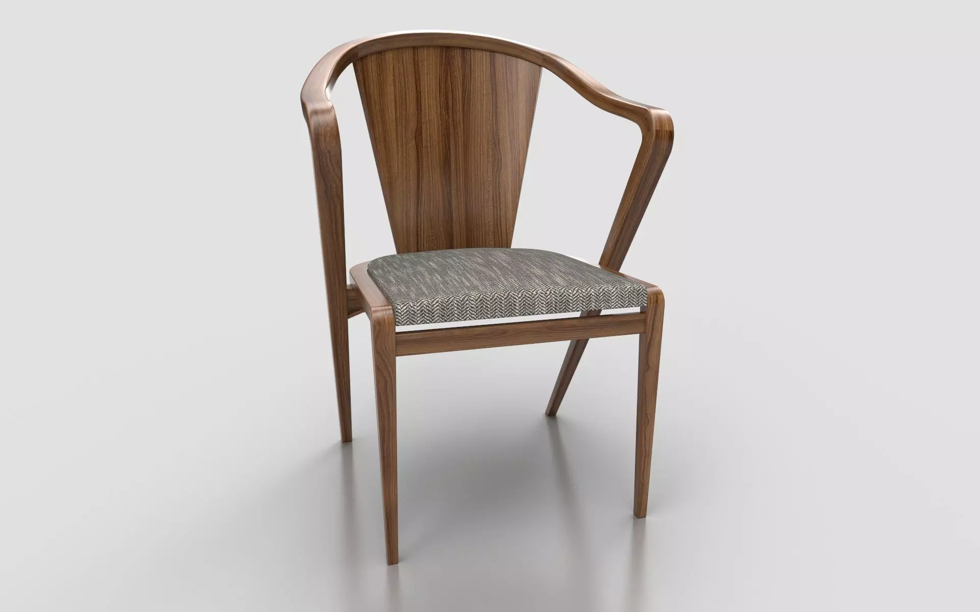 Wooden Arm Chair 3D model_0