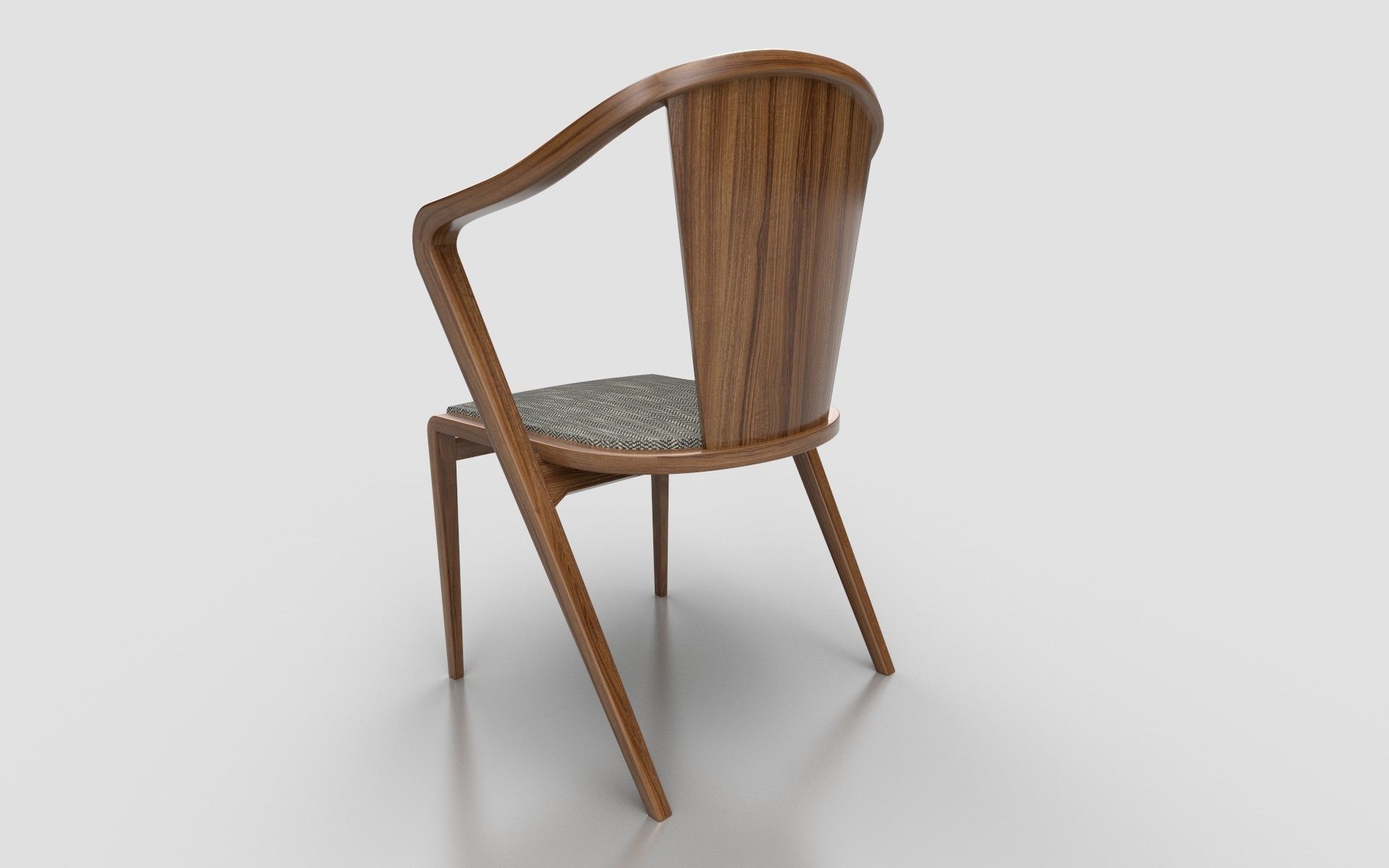 Wooden Arm Chair 3D model_1