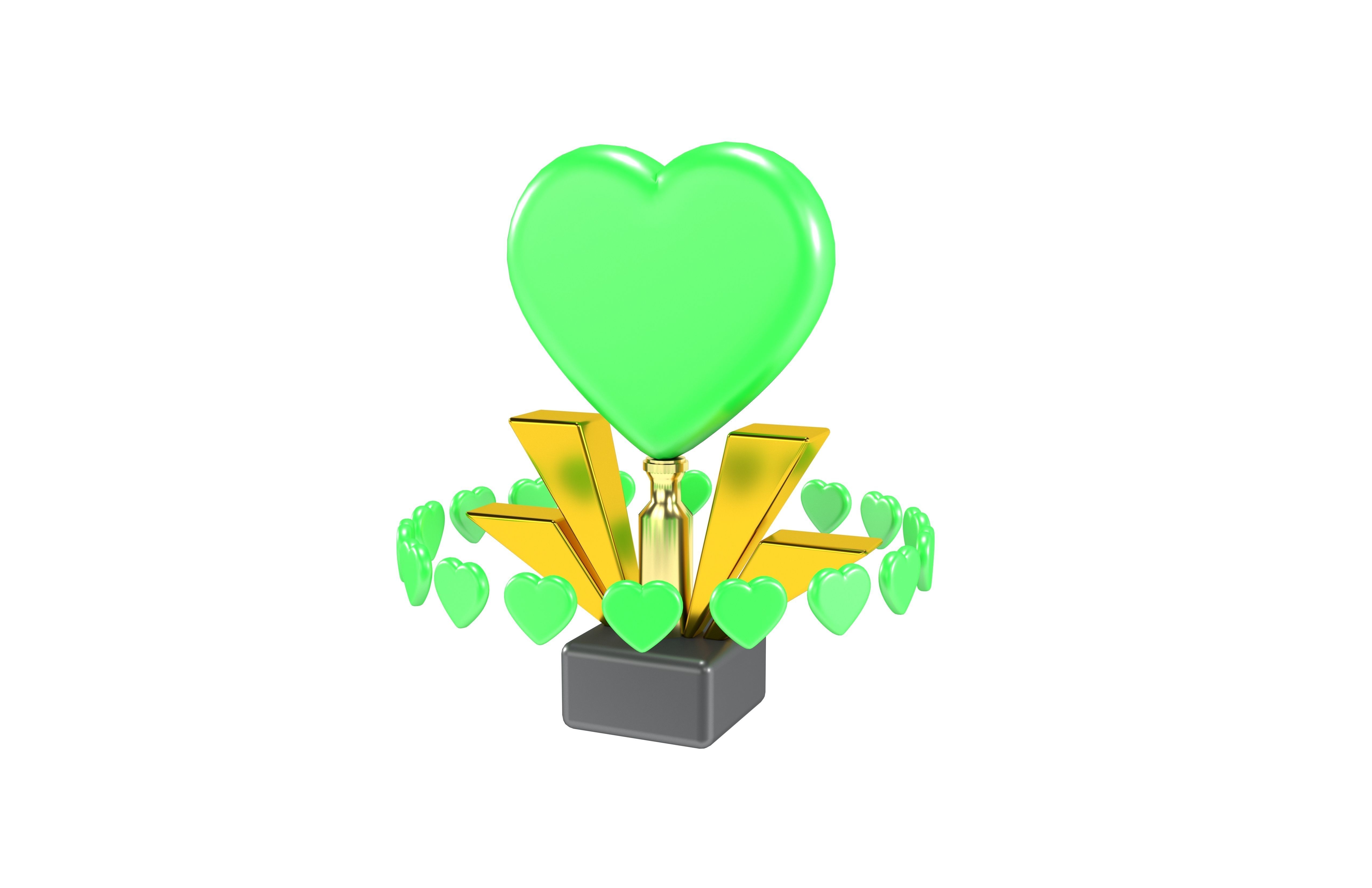 Heart Trophy v1 003 3D model_3