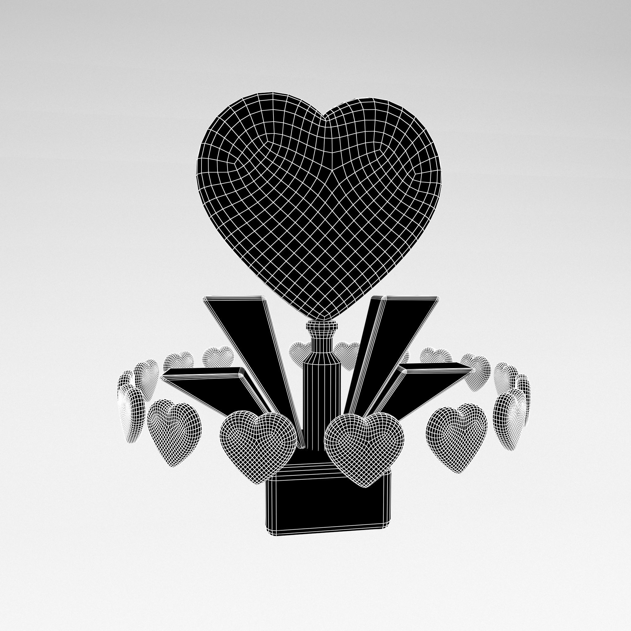 Heart Trophy v1 003 3D model_5