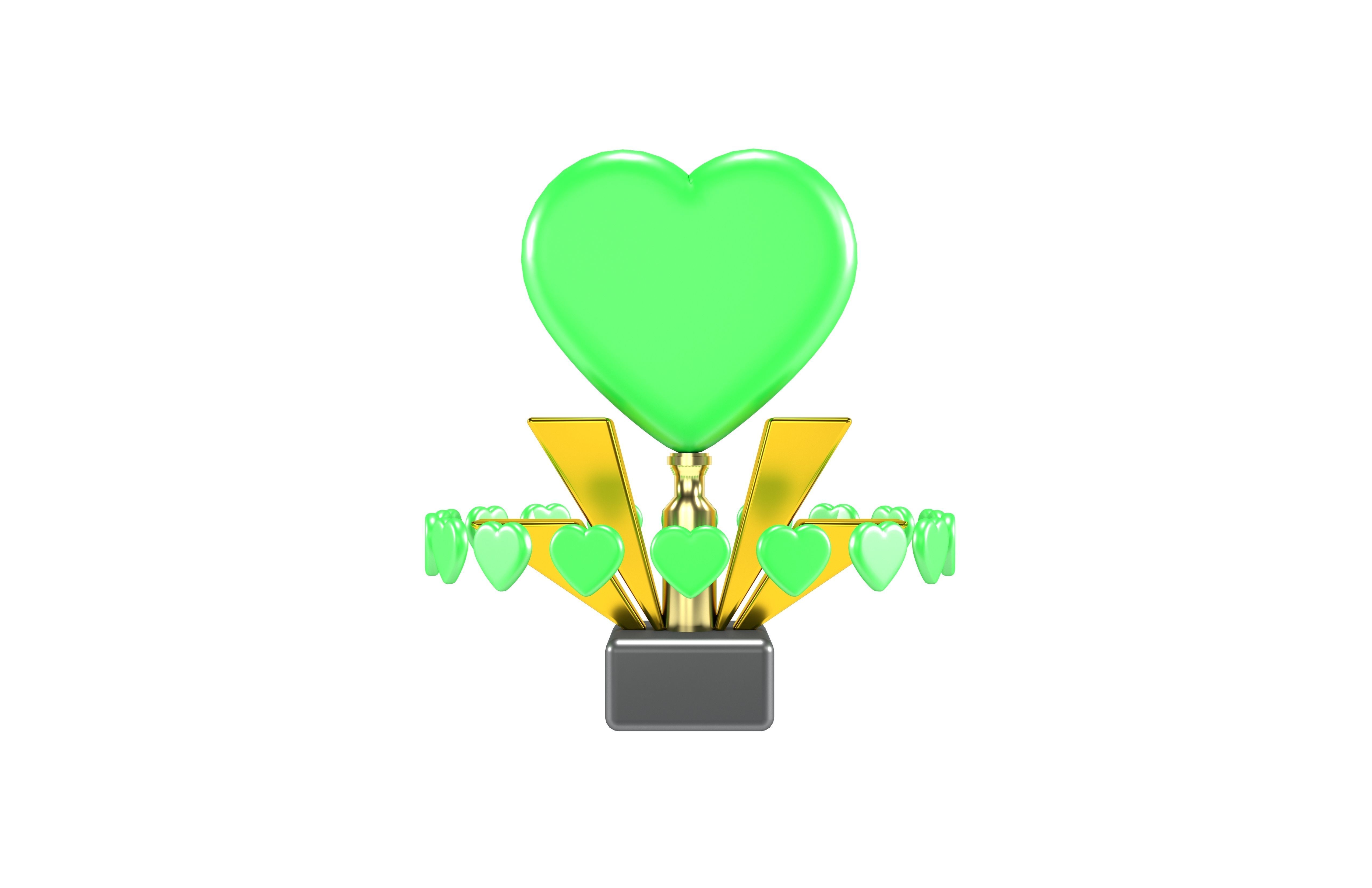 Heart Trophy v1 003 3D model_2
