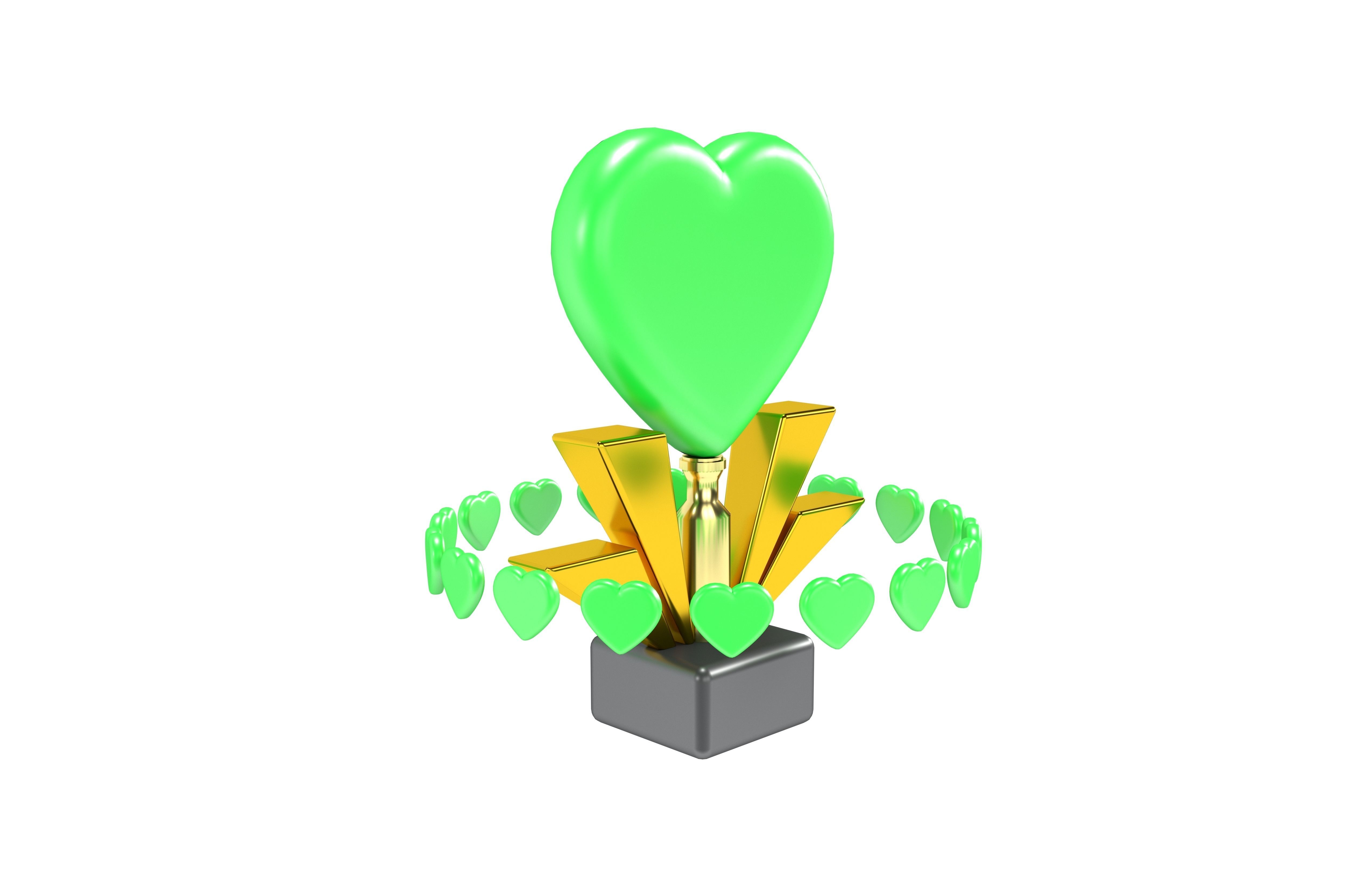 Heart Trophy v1 003 3D model_4