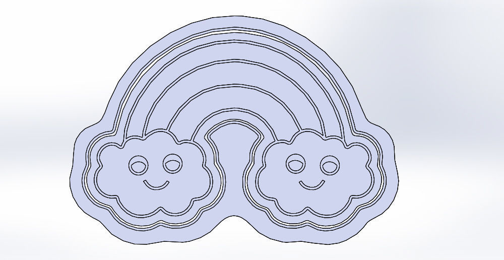 Rainbow cookie cutter stl file 3D print model 3D print model_5