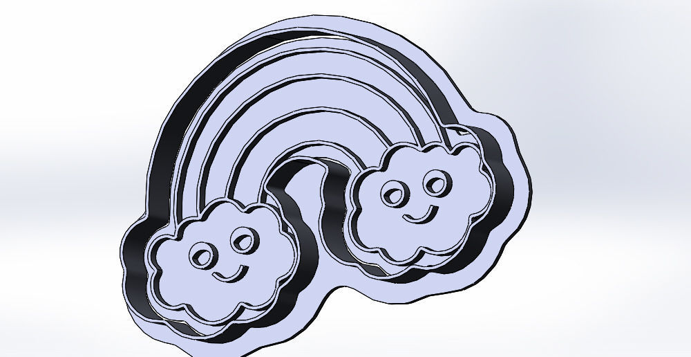 Rainbow cookie cutter stl file 3D print model 3D print model_3