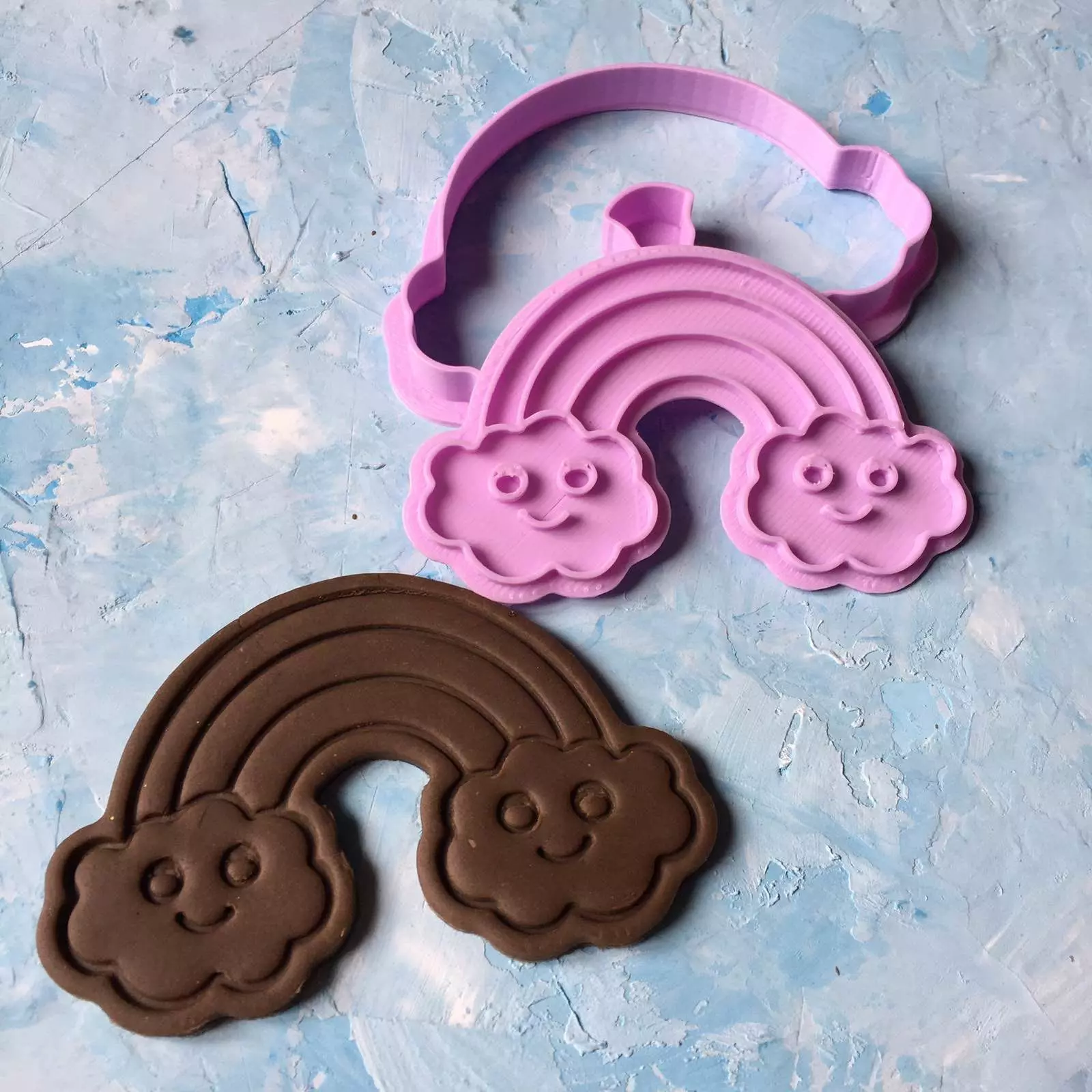 Rainbow cookie cutter stl file 3D print model 3D print model_0