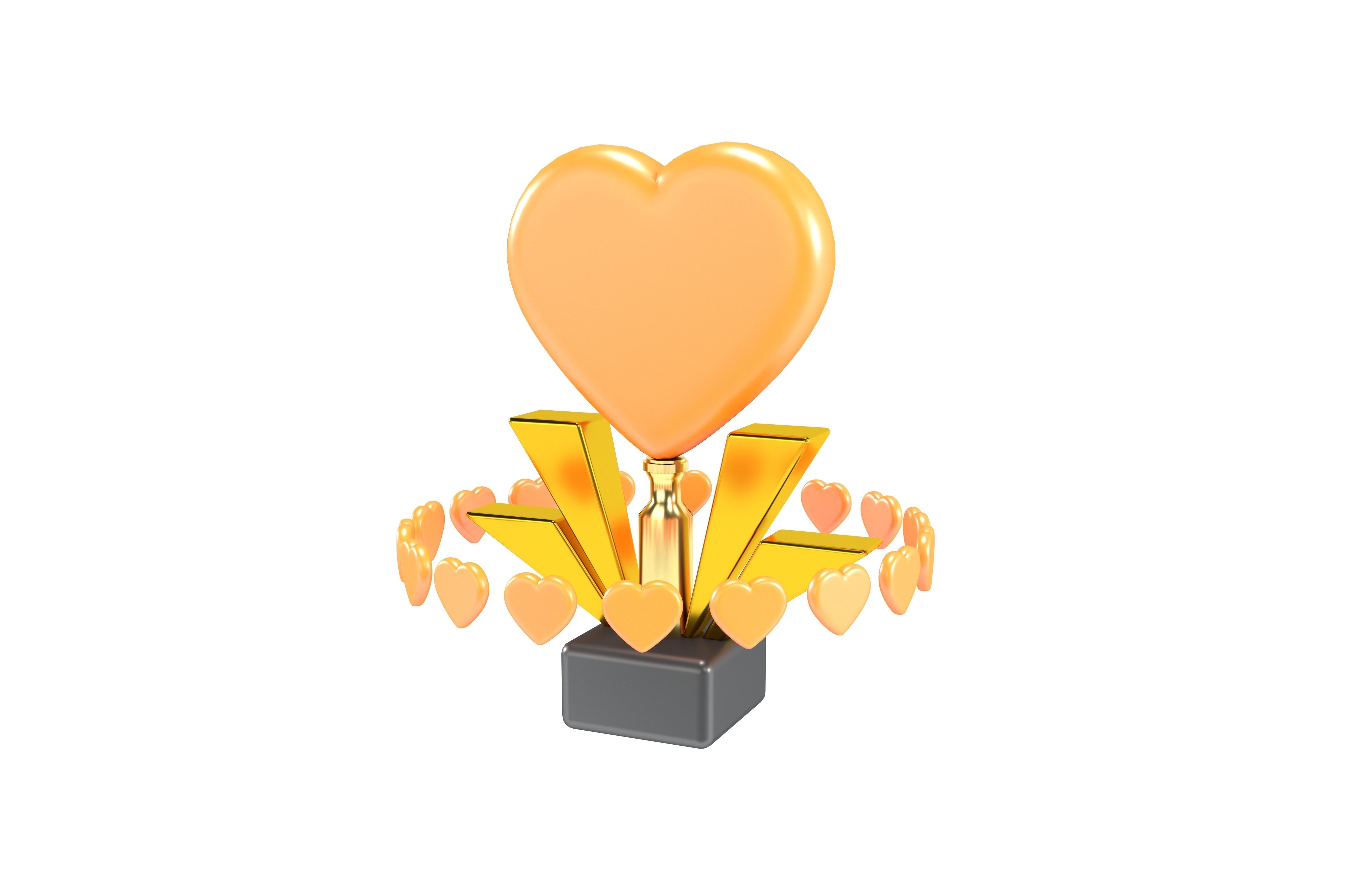 Heart Trophy v1 006 3D model_3