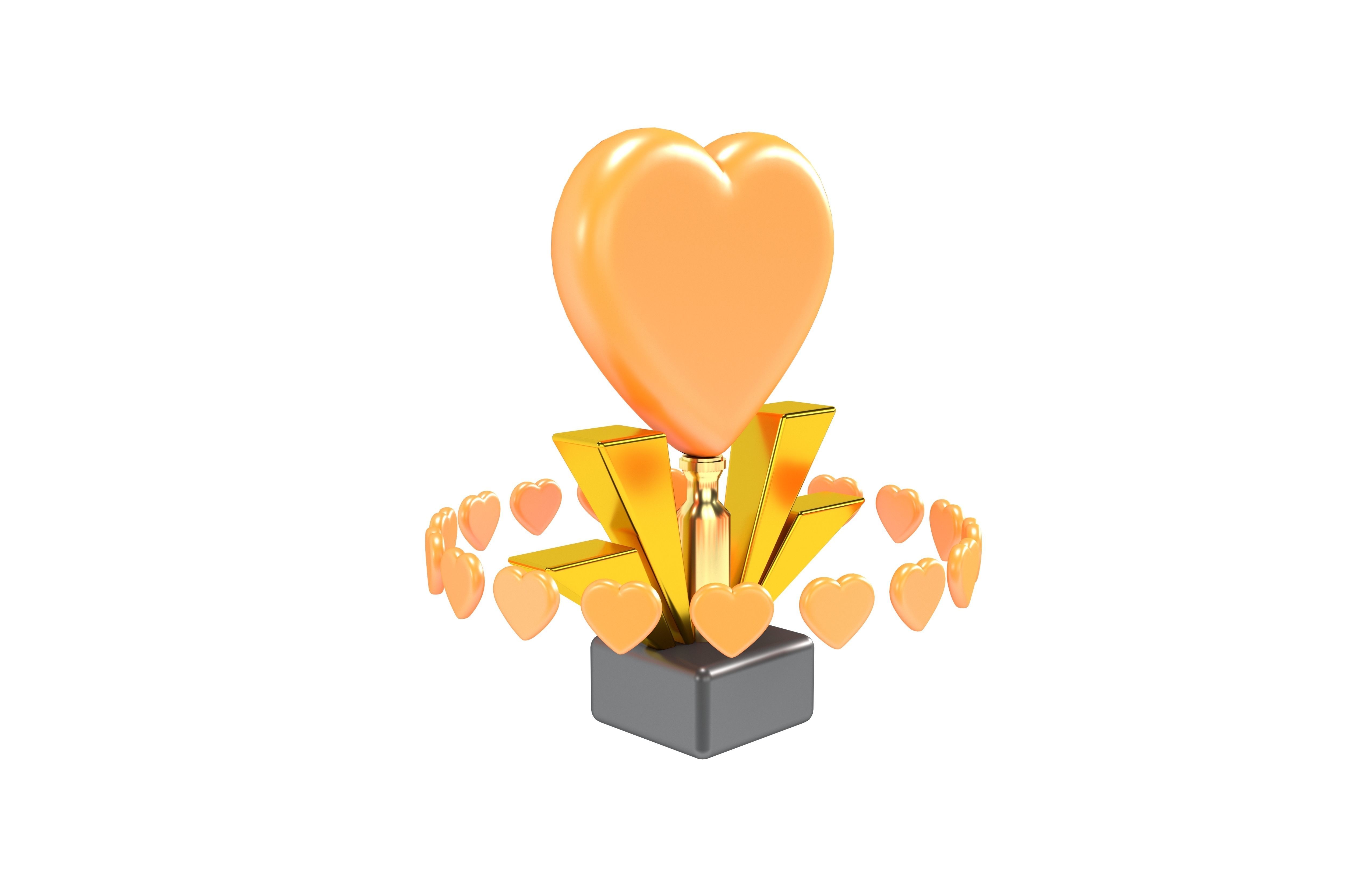 Heart Trophy v1 006 3D model_4